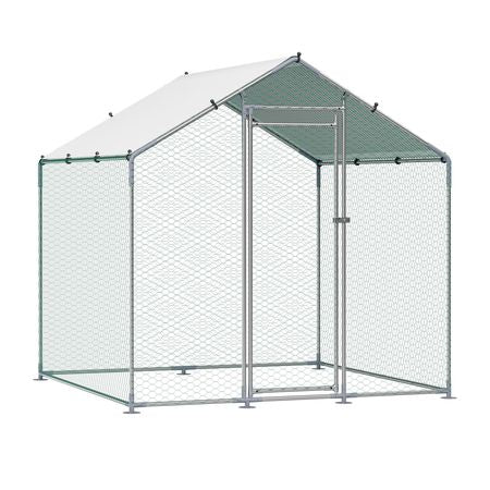 Walk-in Chicken Coop with Spire Roof and Security Lock