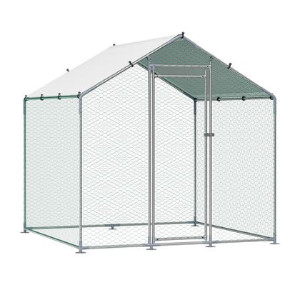 Walk-in Chicken Coop with Spire Roof and Security Lock