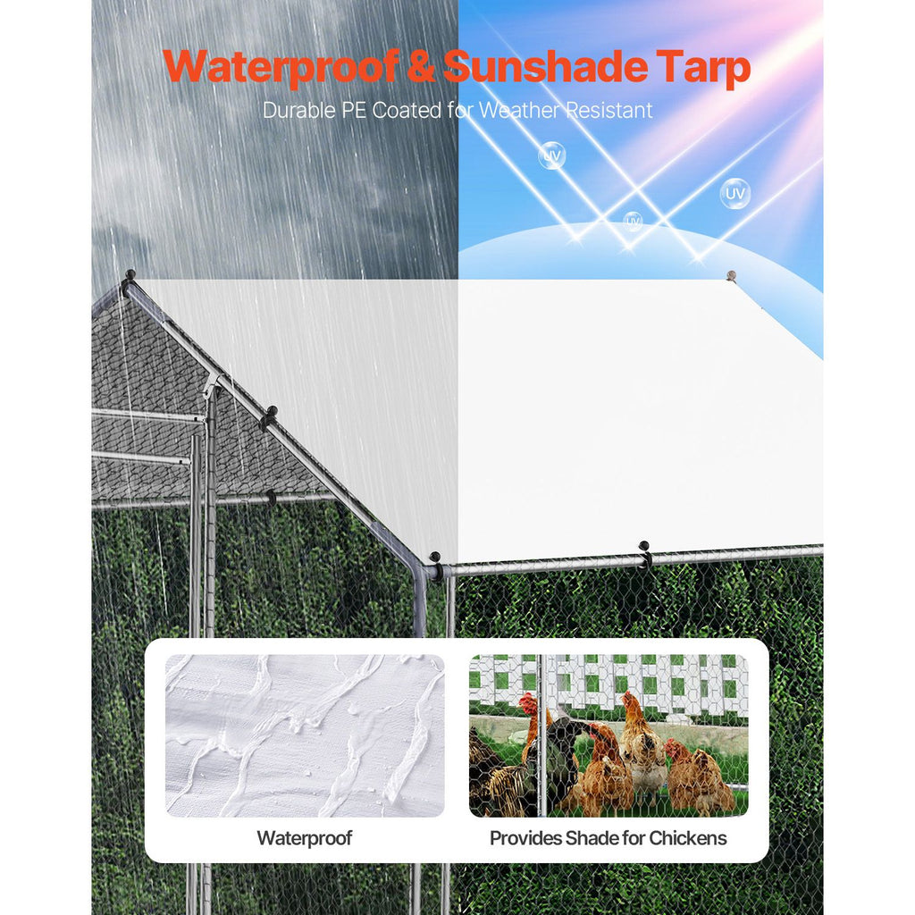 Walk-in Chicken Coop with Spire Roof and Security Lock