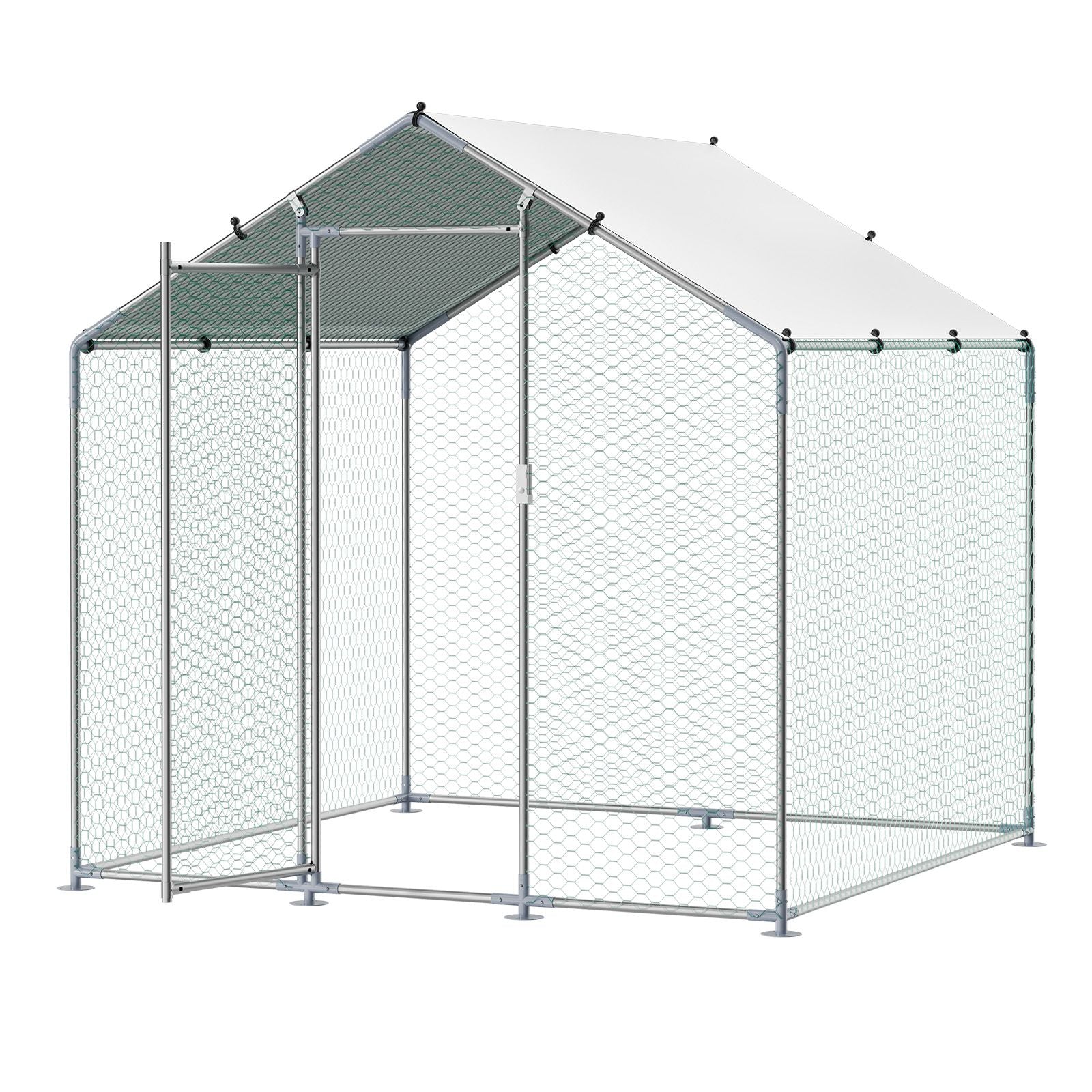 Walk-in Chicken Coop with Spire Roof and Security Lock