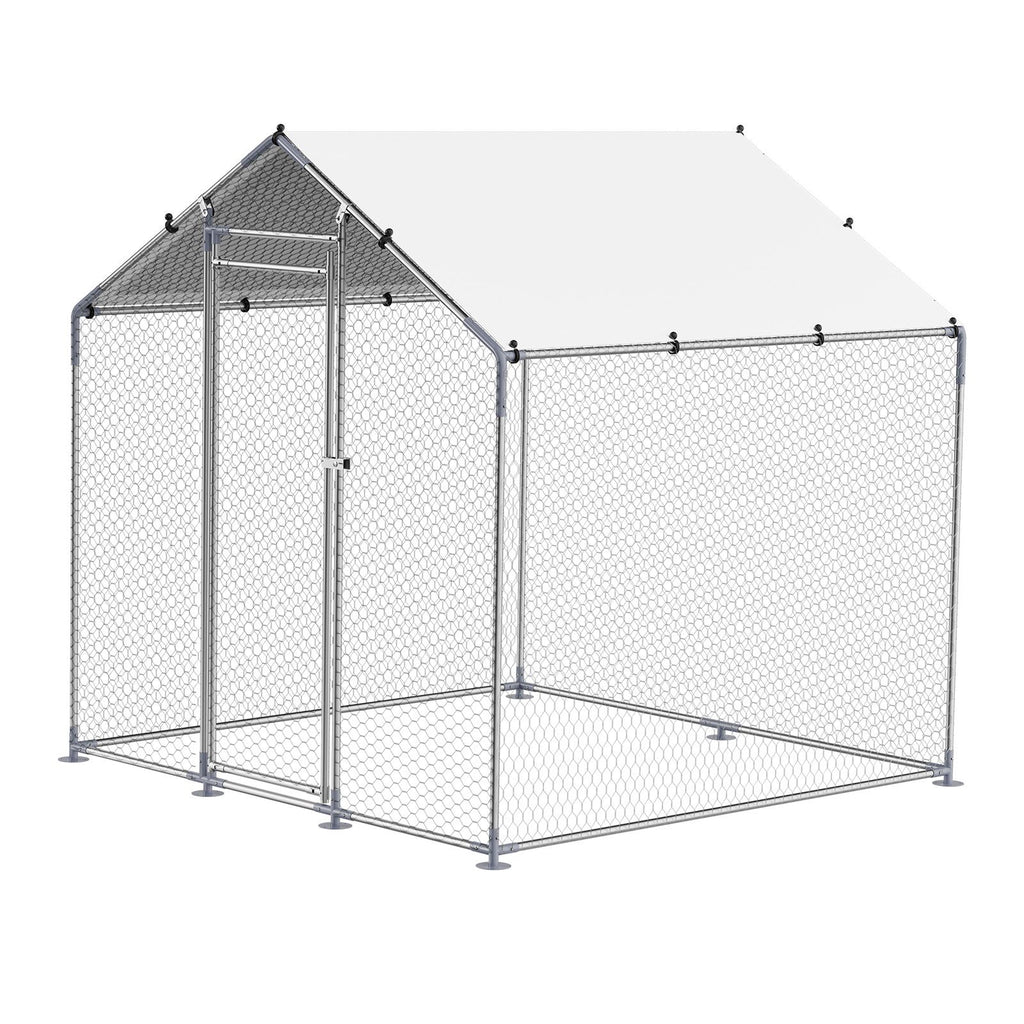 Walk-in Chicken Coop with Spire Roof and Security Lock