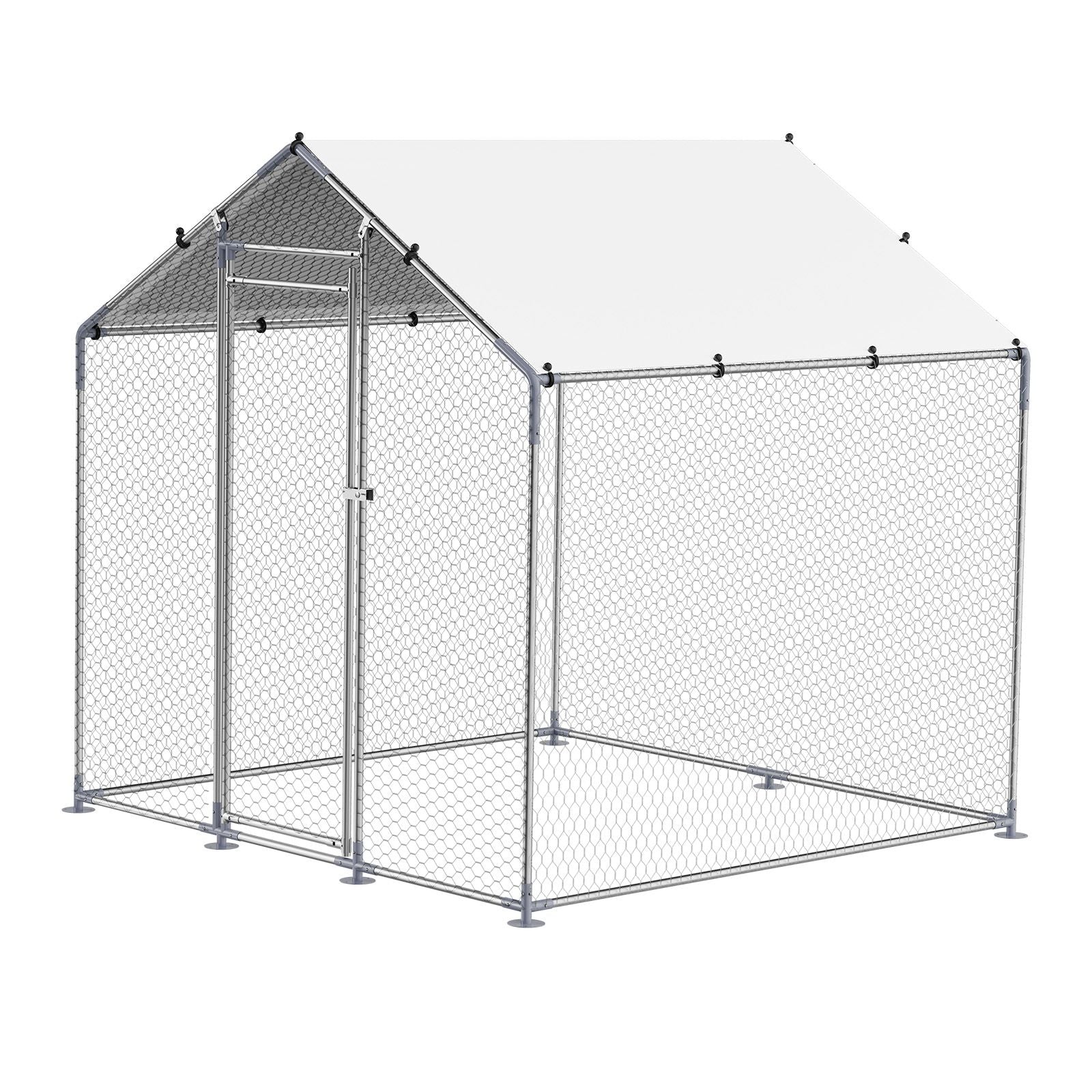 Walk-in Chicken Coop with Spire Roof and Security Lock