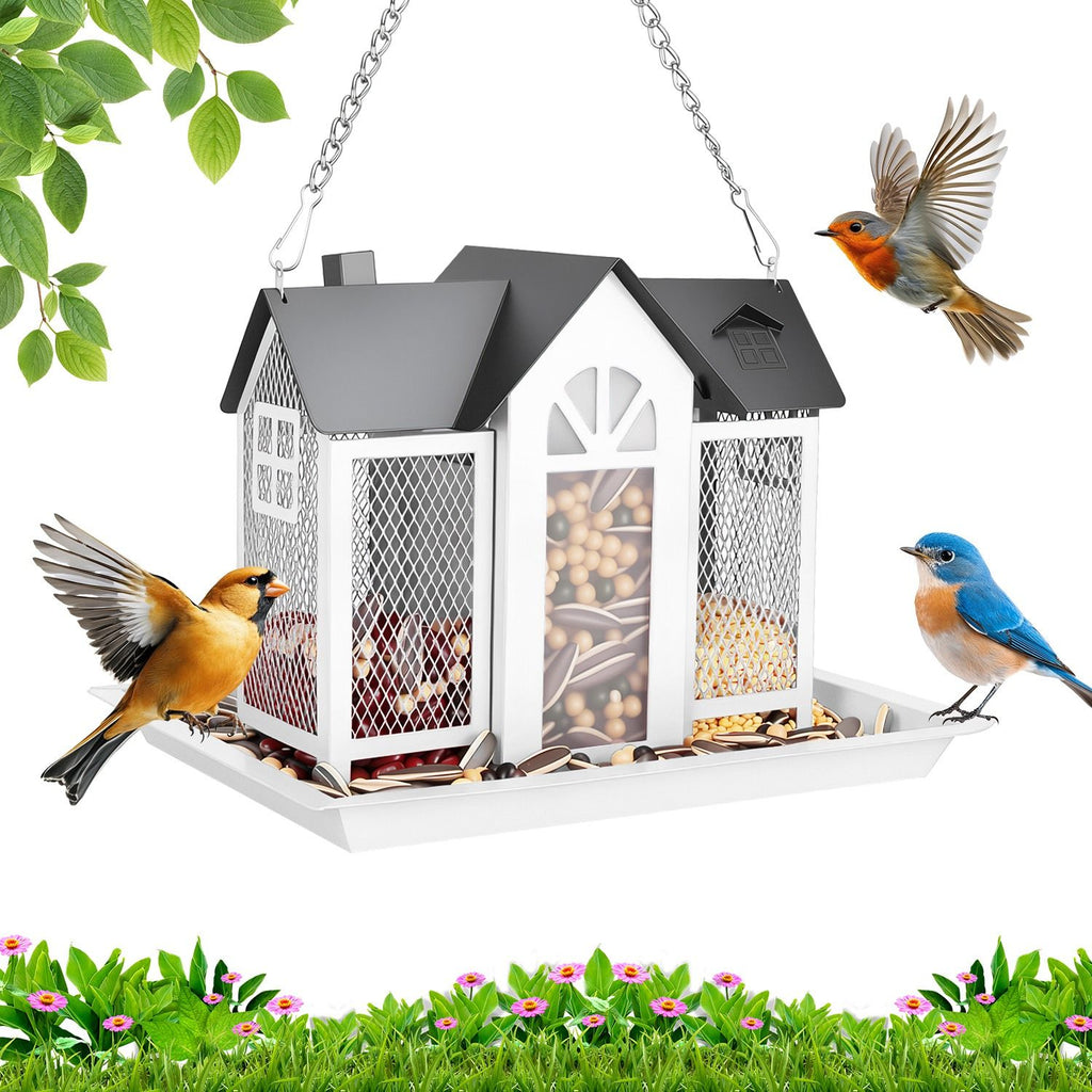Classic Barn structured Hanging Bird Feeder with Visible Window