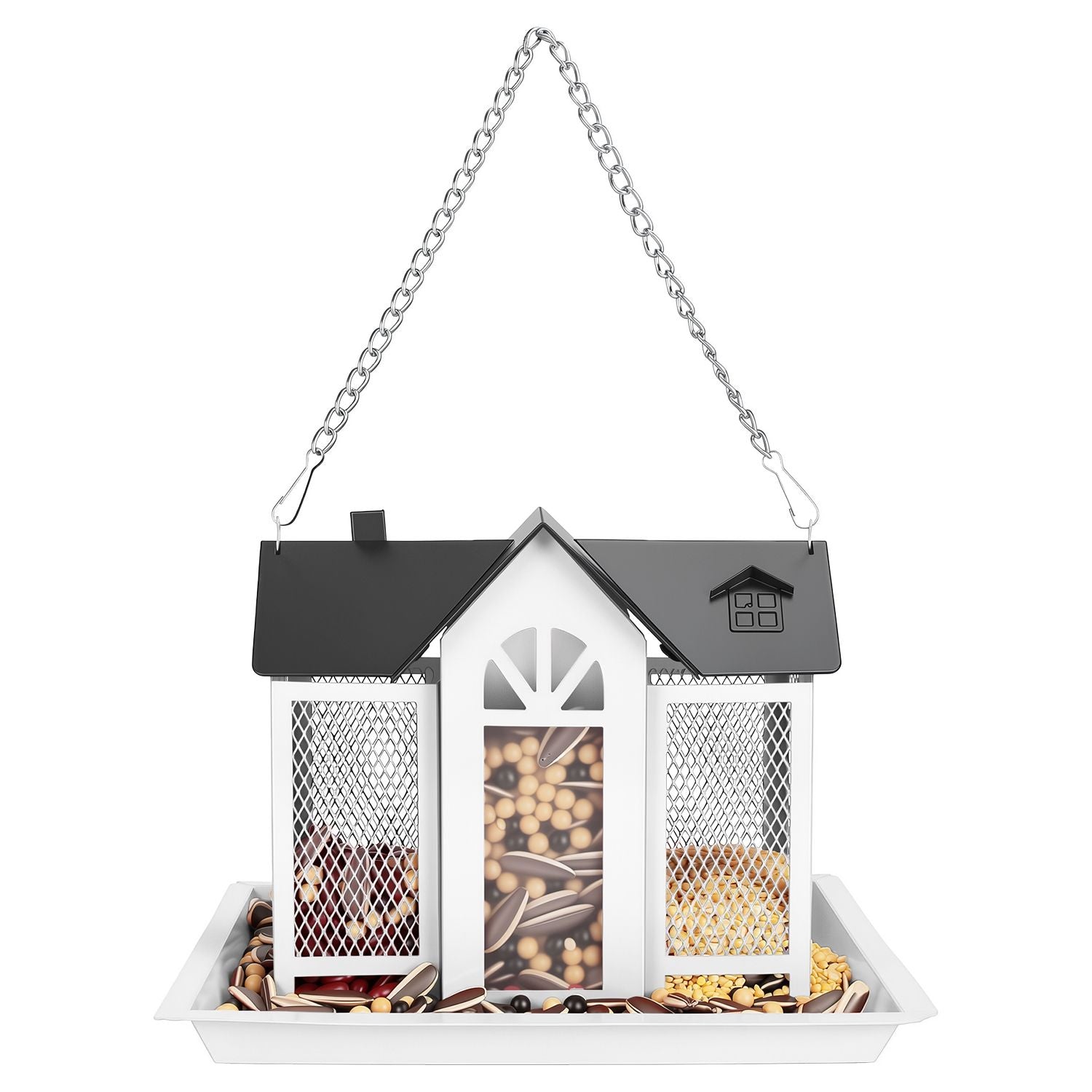 Classic Barn structured Hanging Bird Feeder with Visible Window