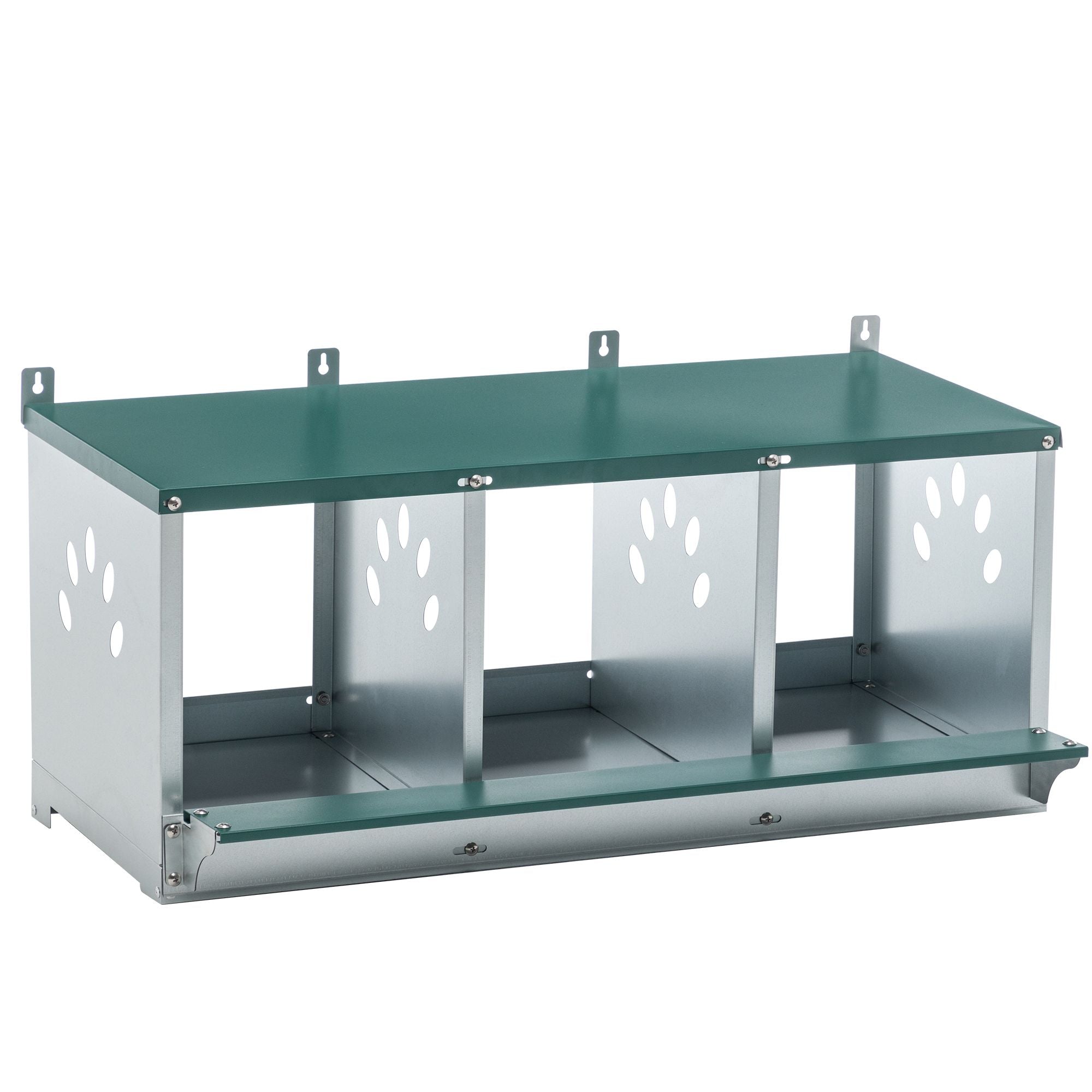 Galvanized structured 3-Compartment Nesting Box for Chickens – everyday & Easy to Assemble