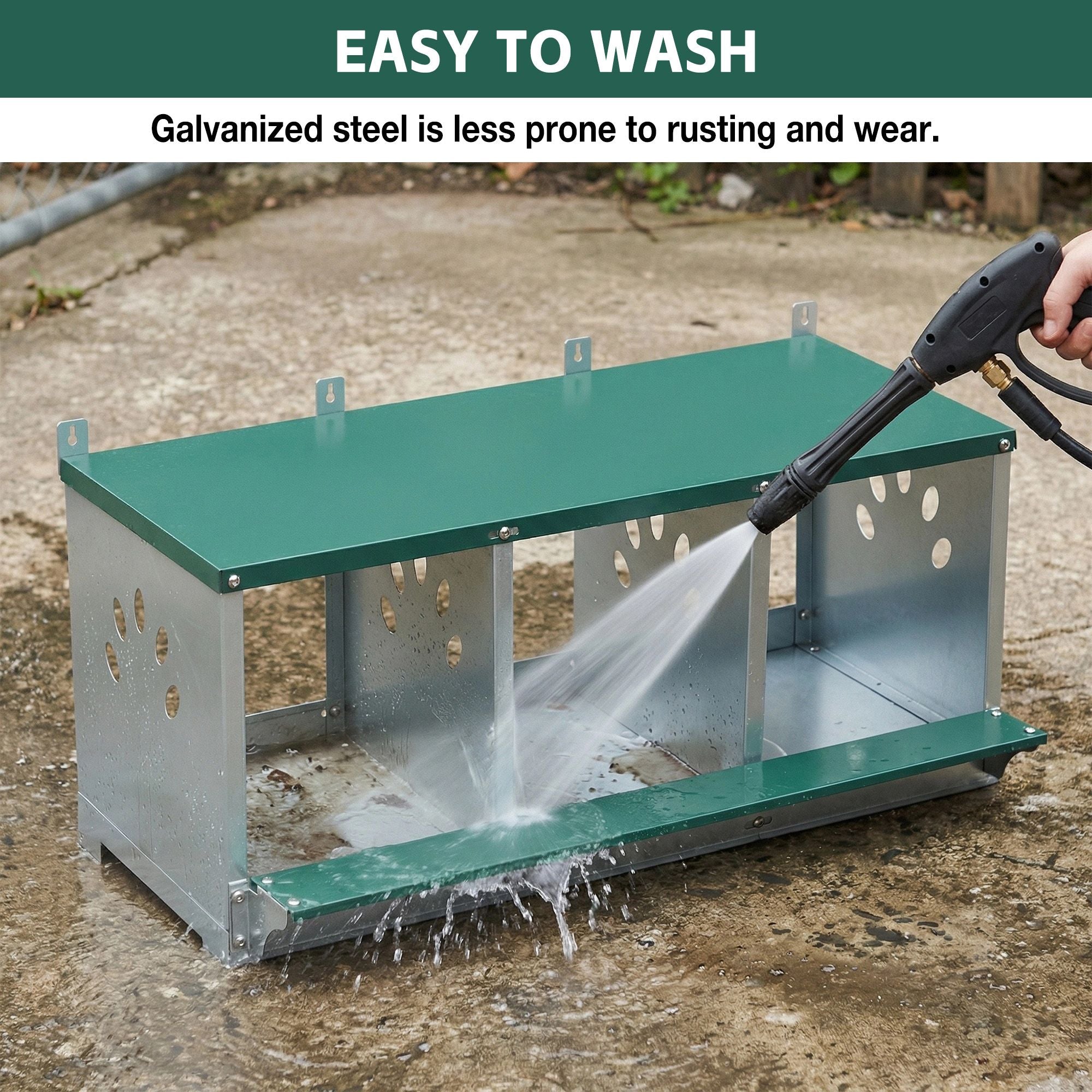Metal Nesting Boxes for Chicken,3 Compartment Nesting Box,Galvanized steel Nesting Boxes for Hens, Easy to Assemble