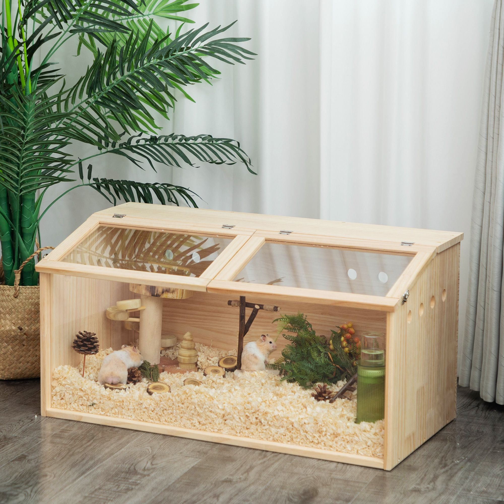 Middle Transparent furniture-style Hamster Cage – Spacious Small Pet Habitat