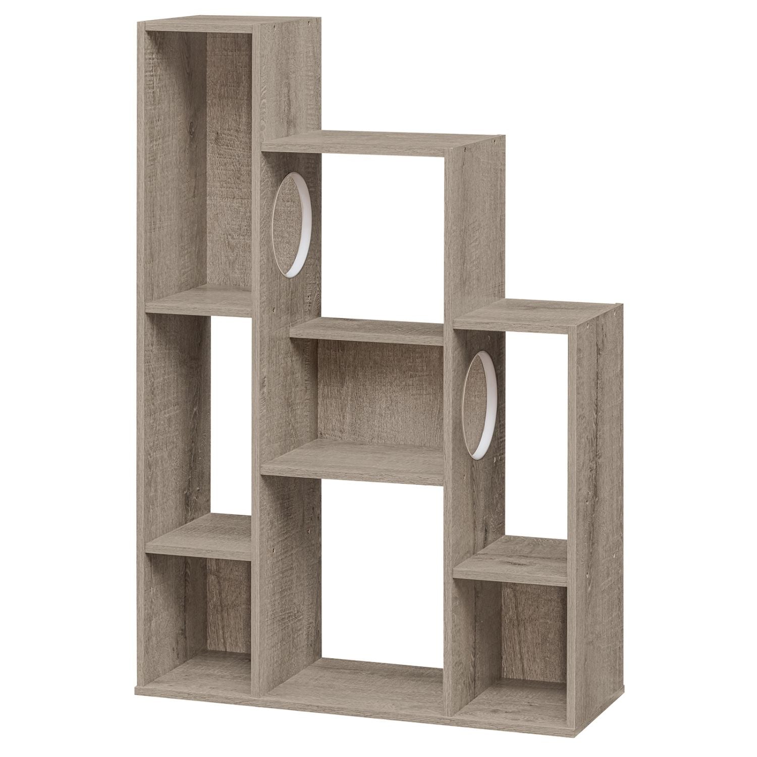 Modern Cat Bookshelf Cat Tree: 8-Section Storage & Climbing Cabinet
