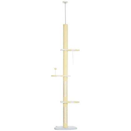 Adjustable Floor-to-Ceiling Cat Tree with 4 Platforms and Scratching Post