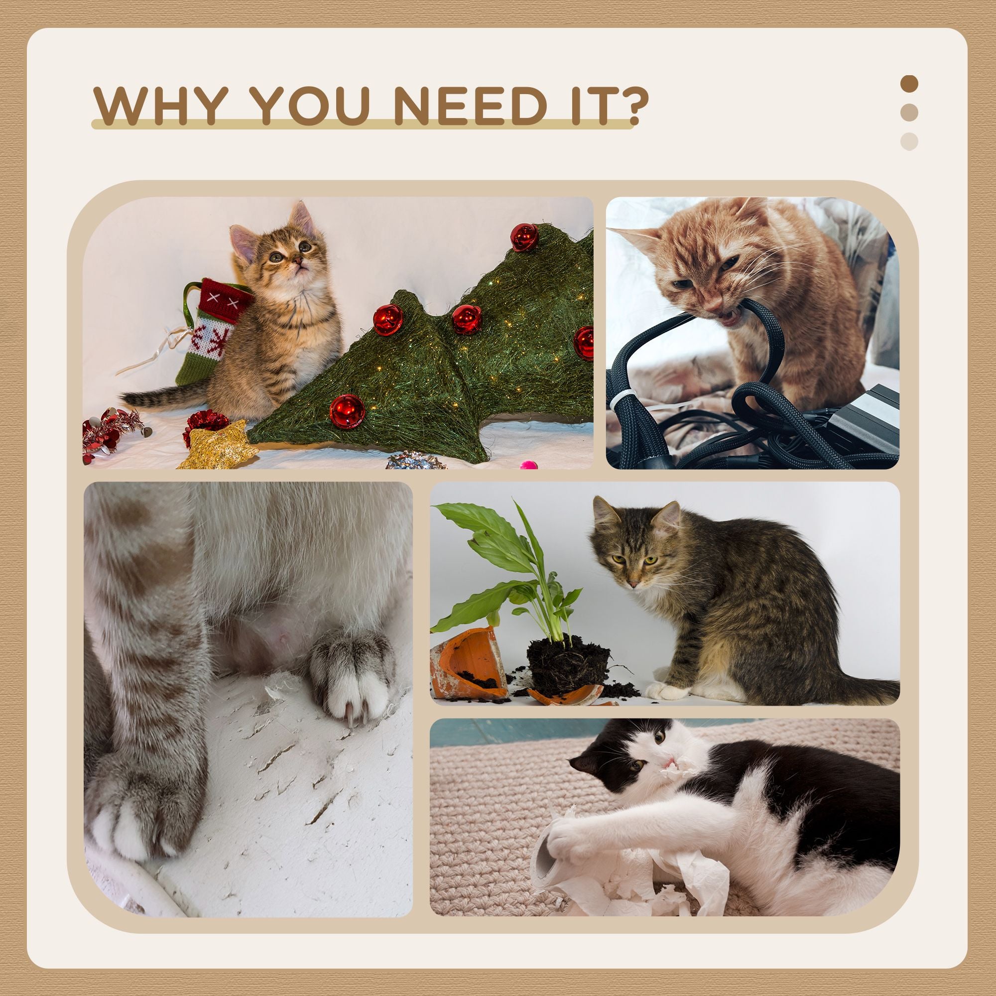 Adjustable Floor-to-Ceiling Cat Tree with 4 Platforms and Scratching Post