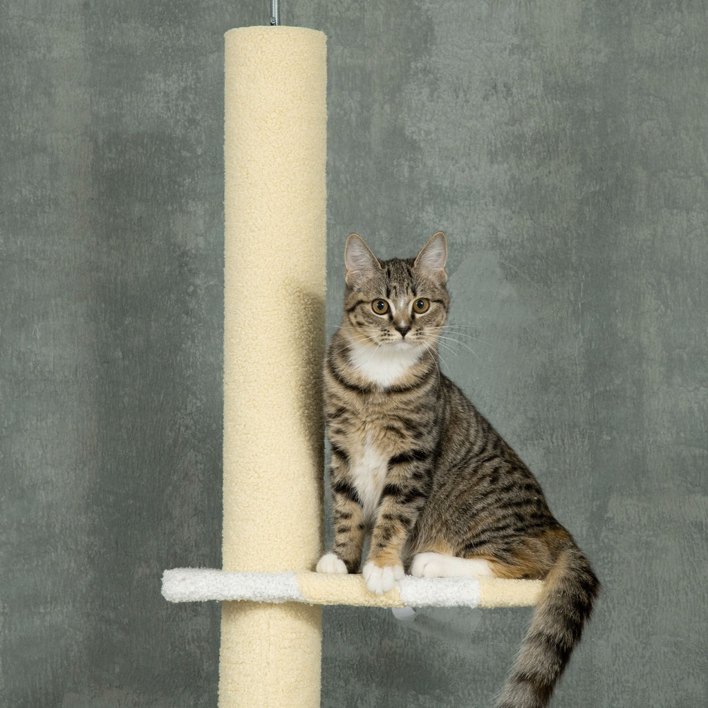 Adjustable Floor-to-Ceiling Cat Tree with 4 Platforms and Scratching Post