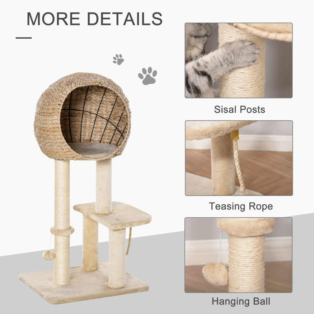 Multifunctional Cat Activity Center with Sisal Posts and Cozy Condo