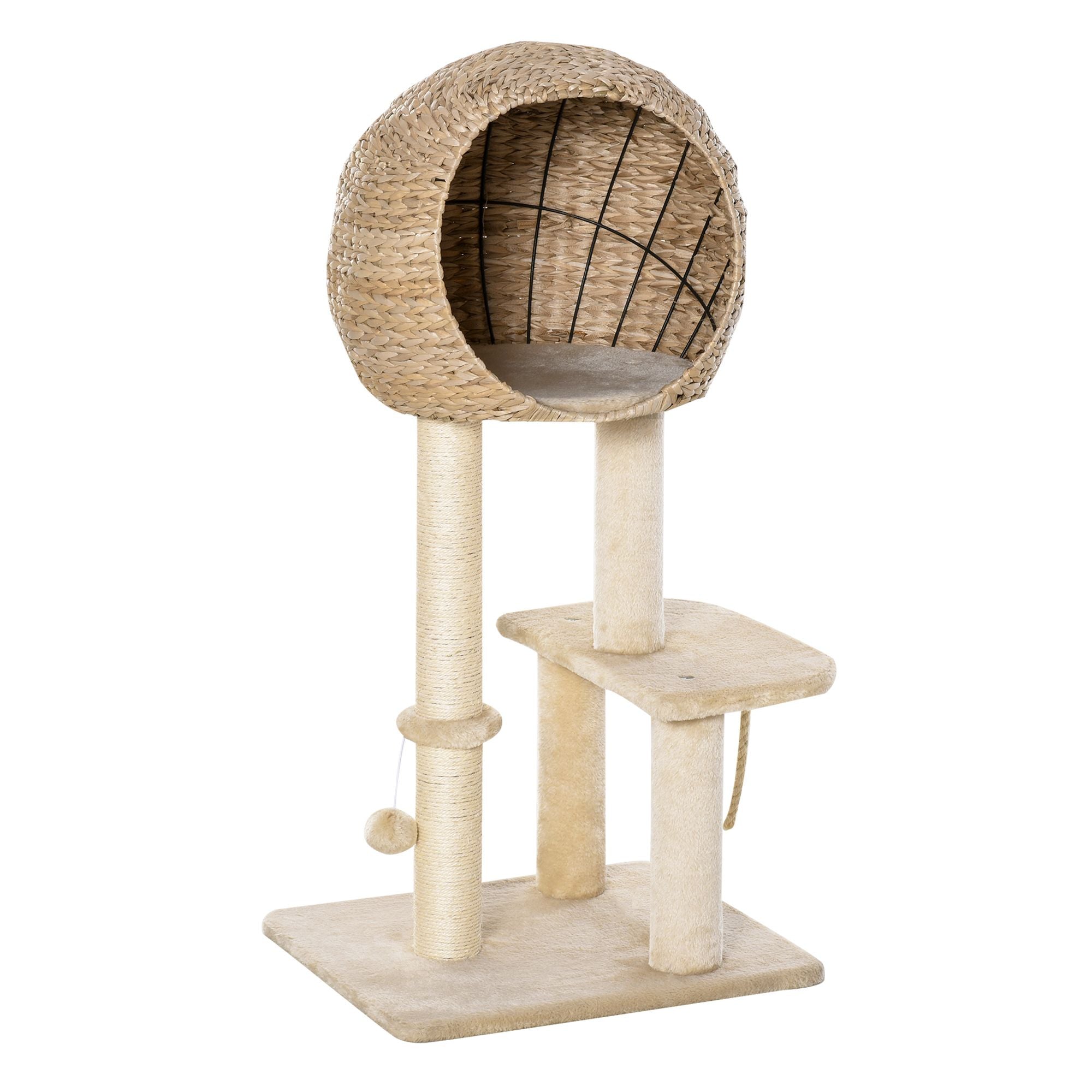 Multifunctional Cat Activity Center with Sisal Posts and Cozy Condo