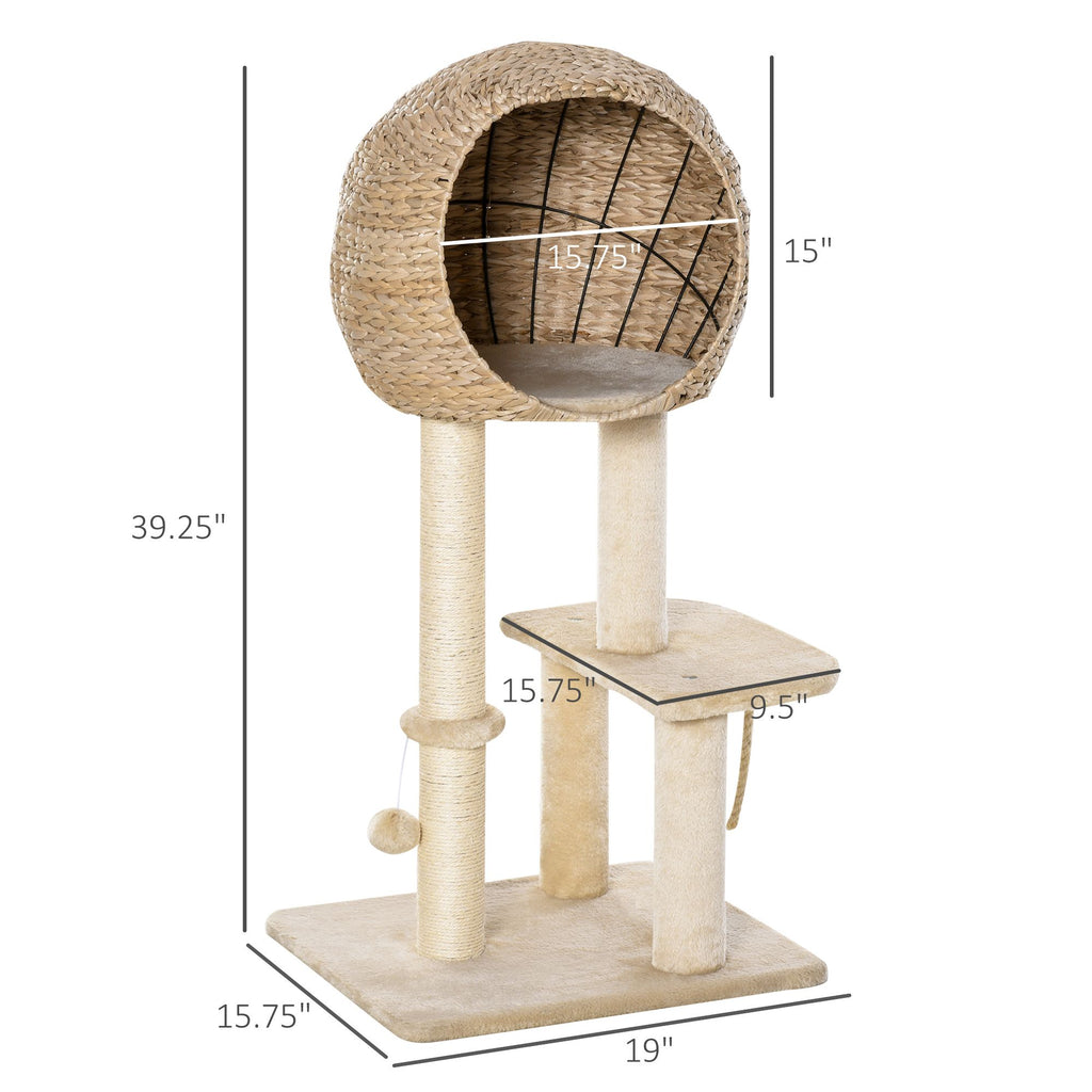 Multifunctional Cat Activity Center with Sisal Posts and Cozy Condo