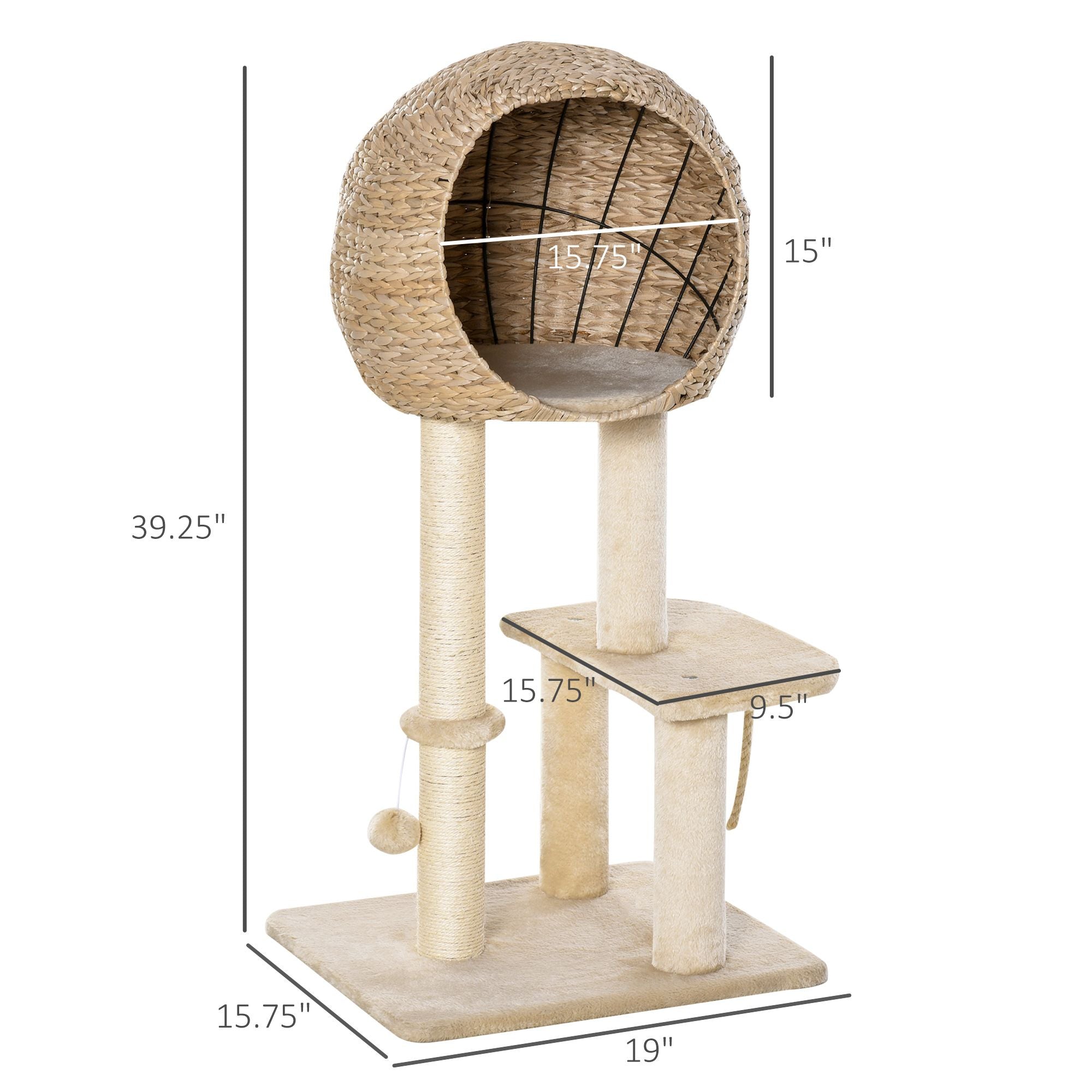 Multifunctional Cat Activity Center with Sisal Posts and Cozy Condo