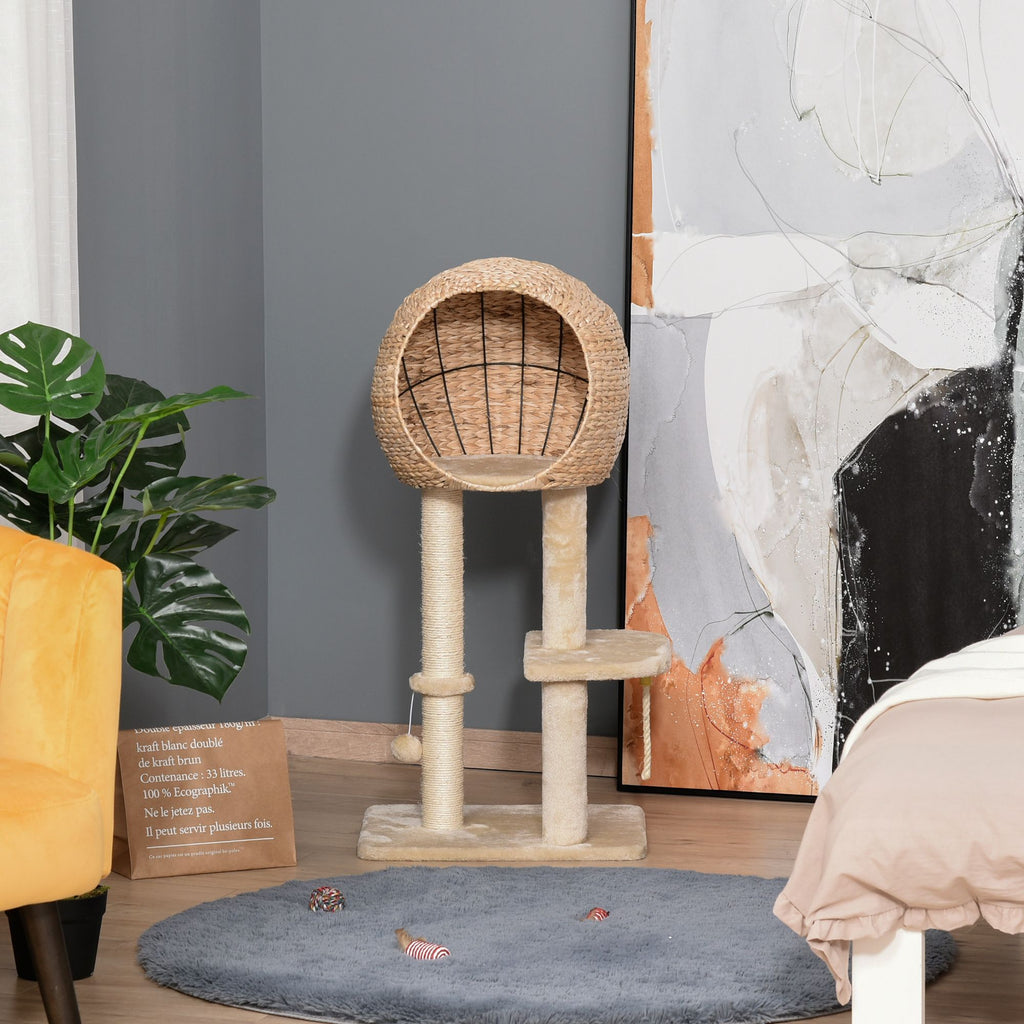 Multifunctional Cat Activity Center with Sisal Posts and Cozy Condo