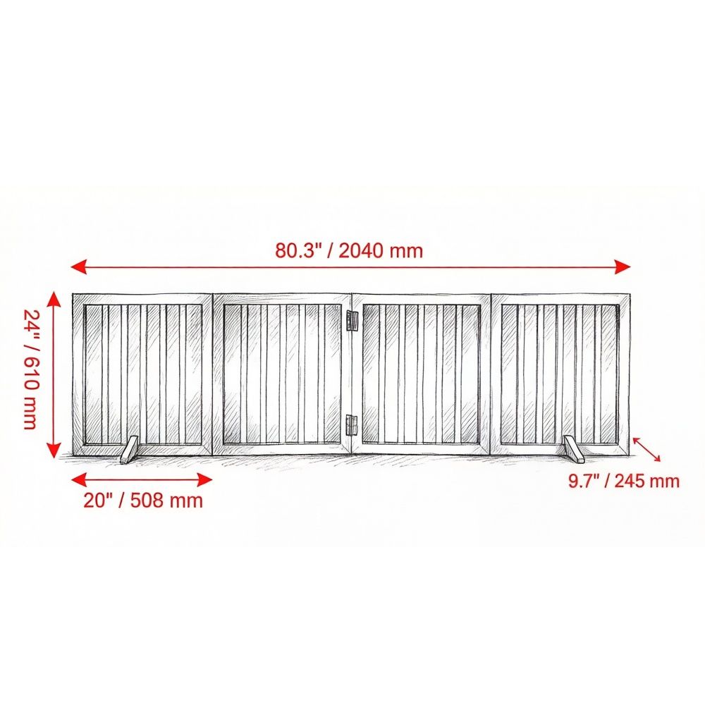 Modern Pet Barrier with Freestanding 80.3 Inches for Indoor