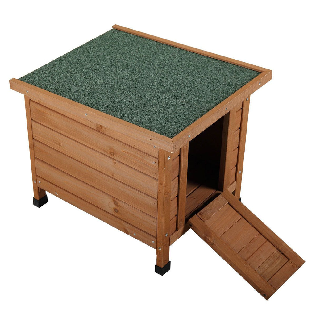 Modern furniture-style Rabbit Cat Dog Hutch, Indoor/Outdoor Retreat House with Openable Roof for Small Pets