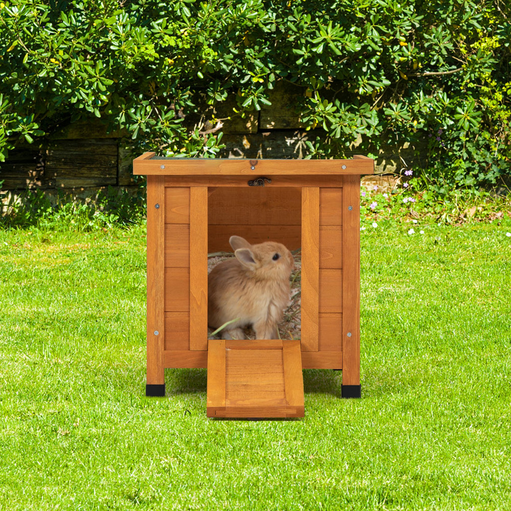 Modern furniture-style Rabbit Cat Dog Hutch, Indoor/Outdoor Retreat House with Openable Roof for Small Pets