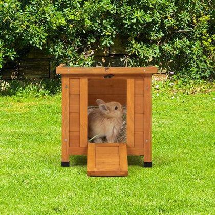Modern furniture-style Rabbit Cat Dog Hutch, Indoor/Outdoor Retreat House with Openable Roof for Small Pets