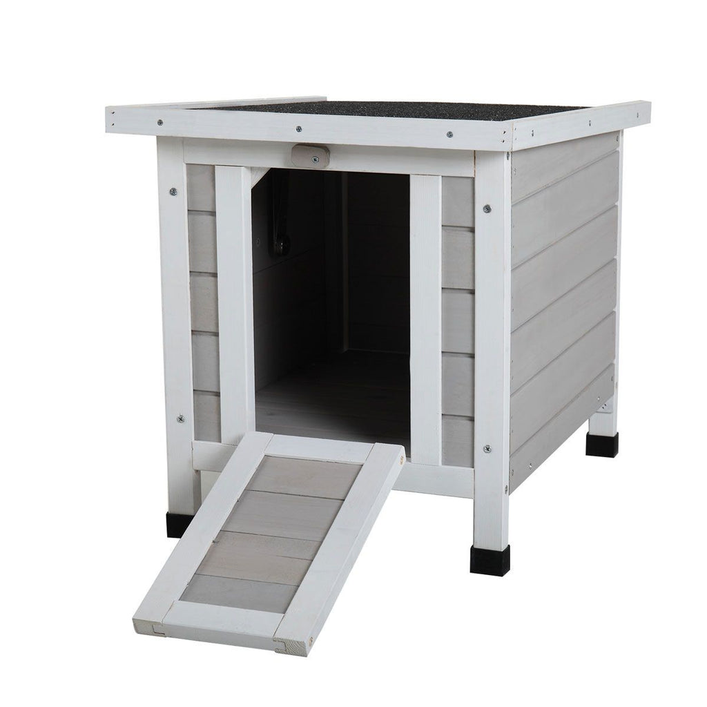 Modern furniture-style Small Pet House with Openable Roof - Gray