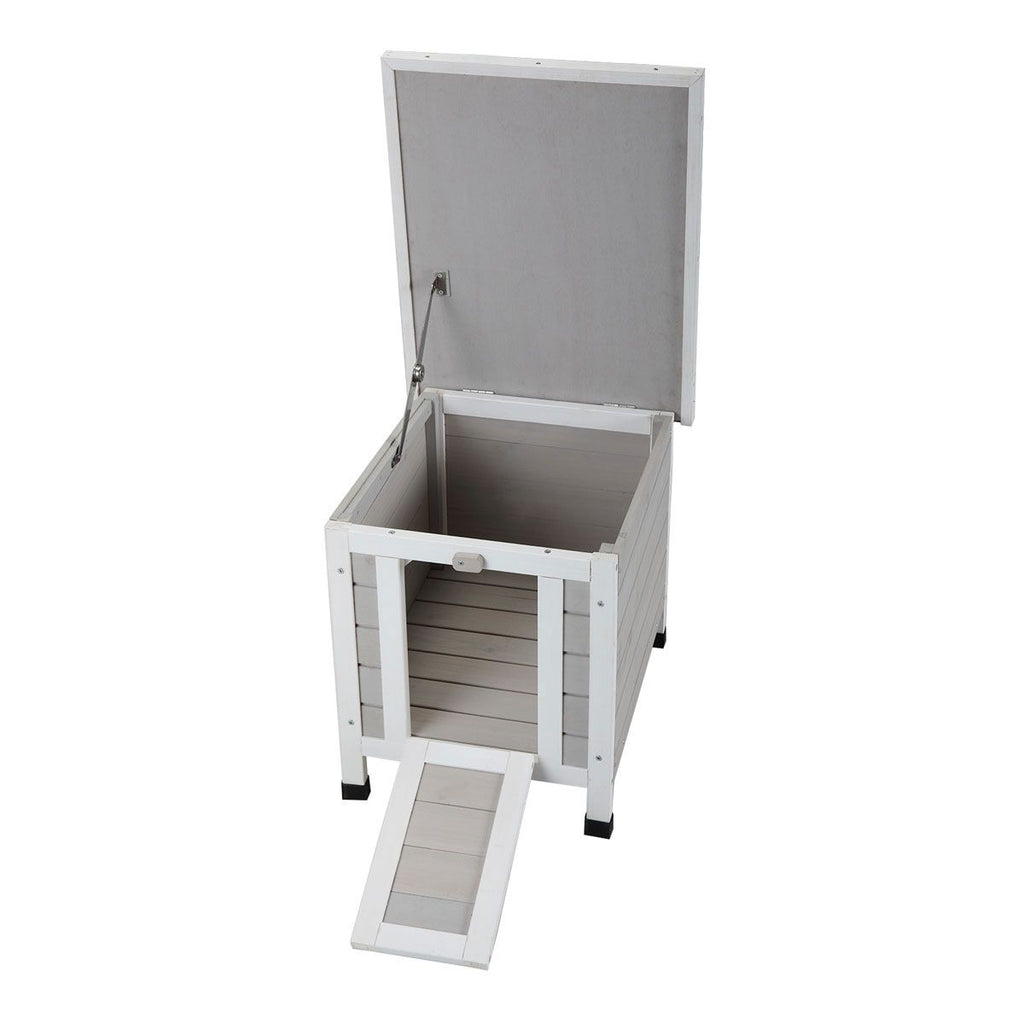 Modern furniture-style Small Pet House with Openable Roof - Gray