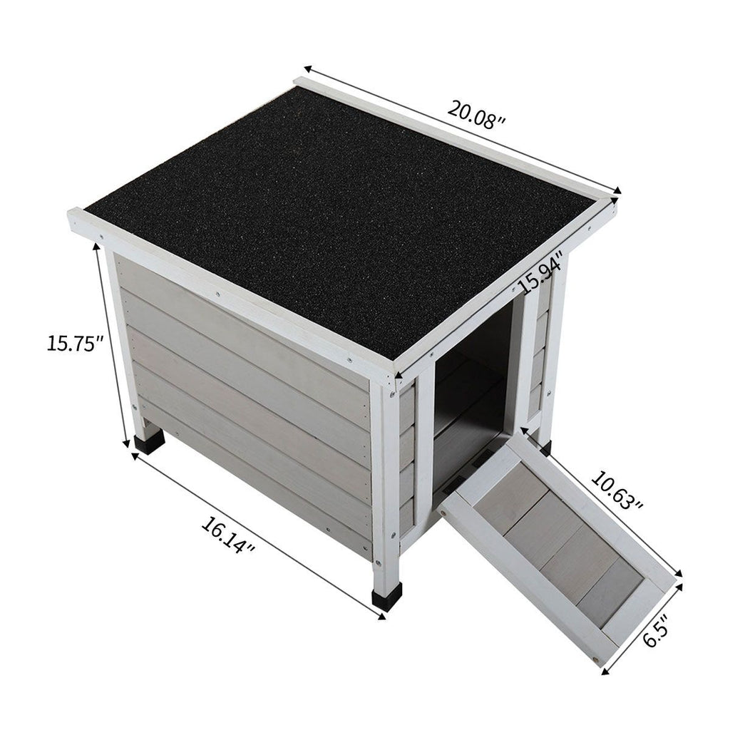 Modern furniture-style Small Pet House with Openable Roof - Gray