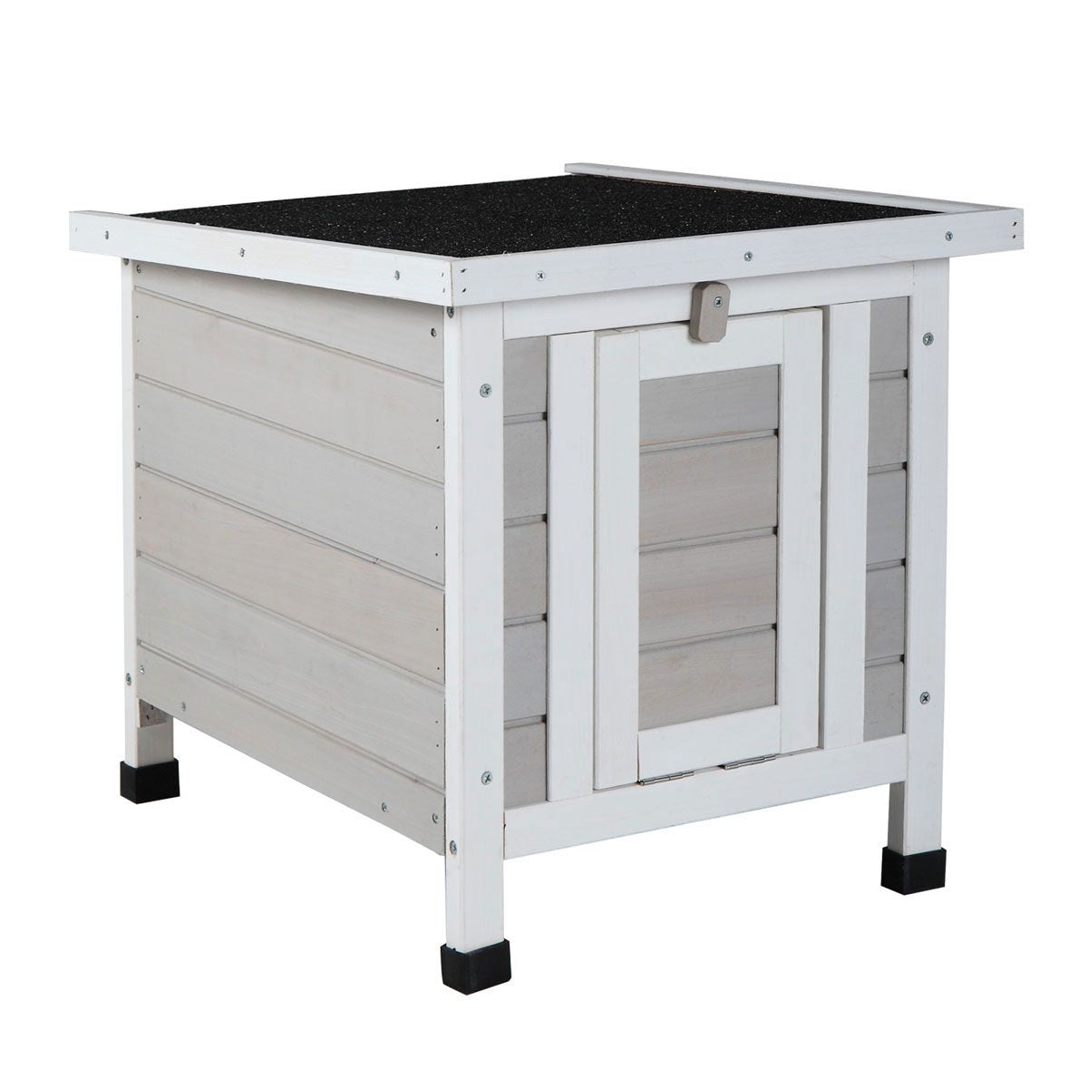 Modern furniture-style Small Pet House with Openable Roof - Gray