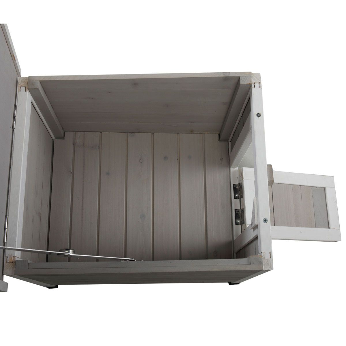 Modern furniture-style Small Pet House with Openable Roof - Gray