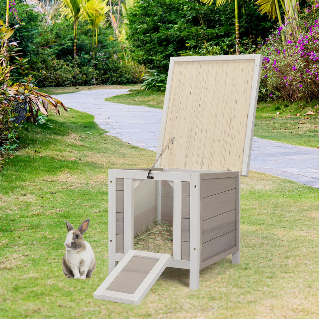 Modern furniture-style Small Pet House with Openable Roof - Gray