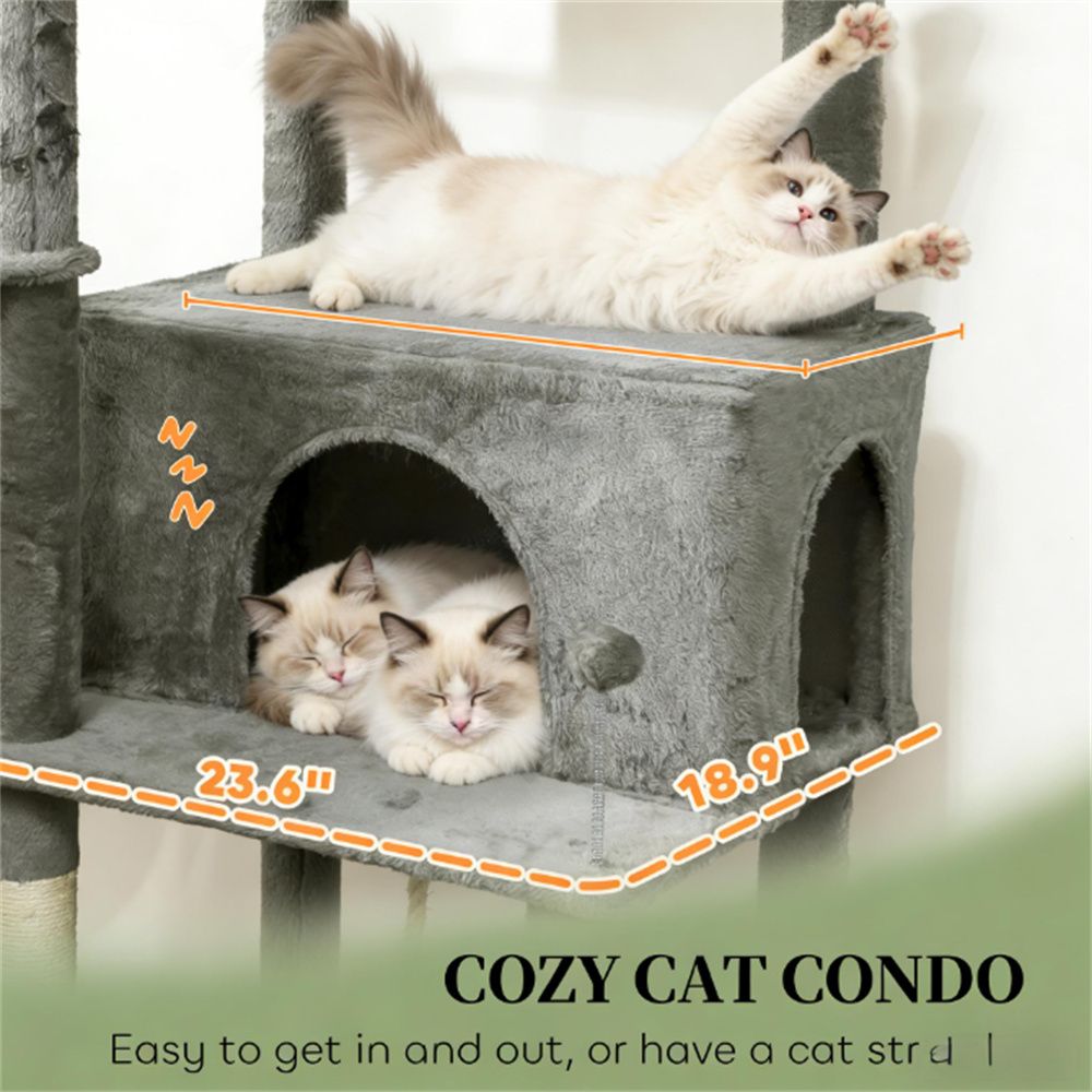 79.5" Multi-Level Cat Tree with Condos & Sisal Posts