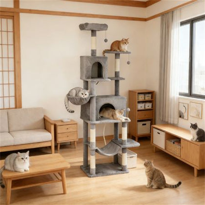 79.5" Multi-Level Cat Tree with Condos & Sisal Posts