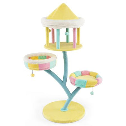 Multi-Level Cat Tower with Removable Perches and Scratching Posts