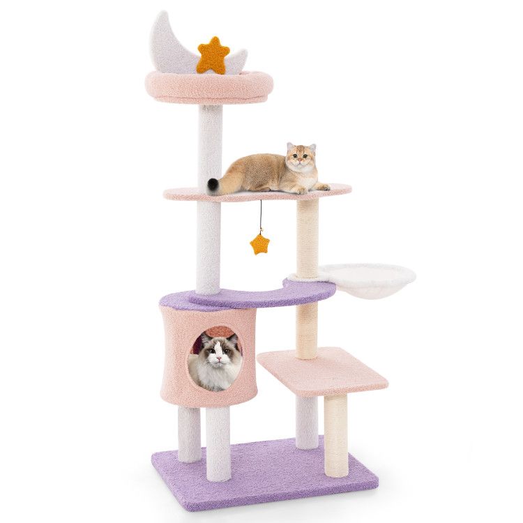 Multi-Level Cat Tower with Sisal Scratching Posts and Cozy Condo