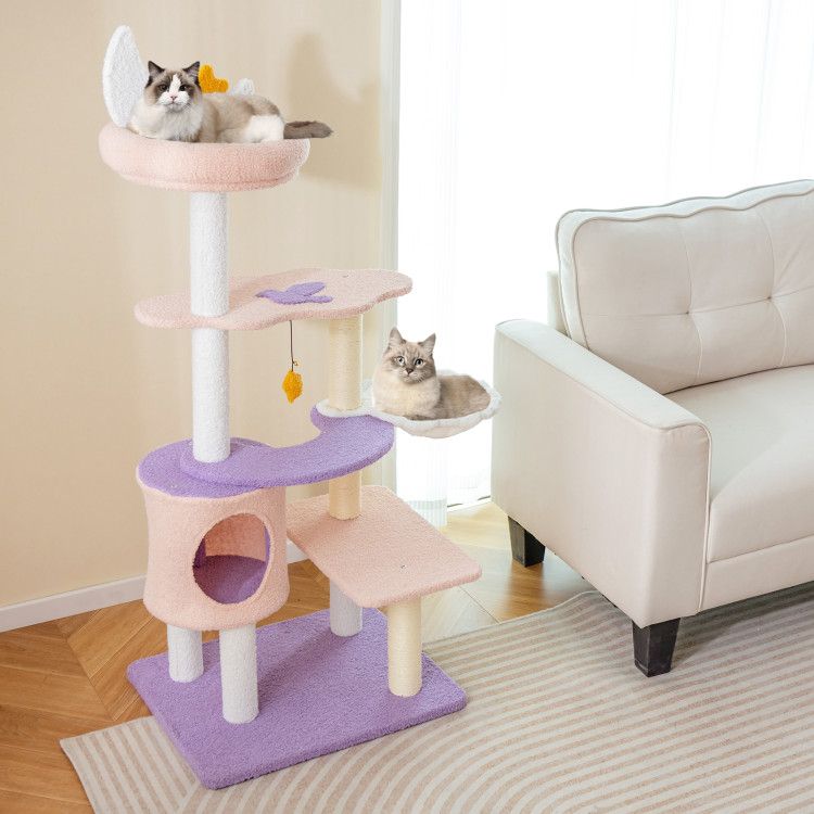 Multi-Level Cat Tower with Sisal Scratching Posts and Cozy Condo