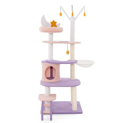 Multi-Level Cat Tower with Sisal Scratching Posts and Cozy Condo
