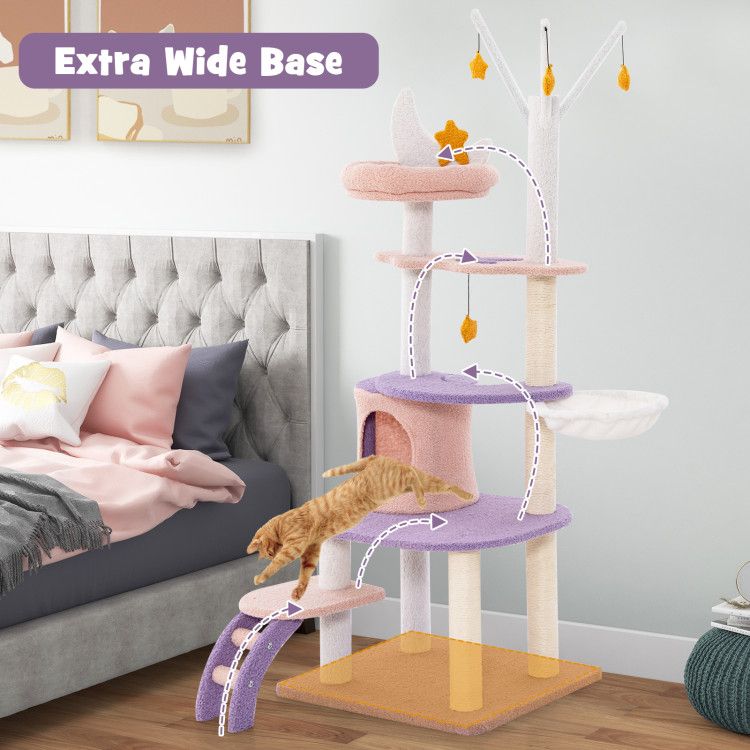 Multi-Level Cat Tower with Sisal Scratching Posts and Cozy Condo