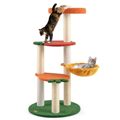 Multi-Level Cat Tree with Fruit-Shaped Platforms for Active Play