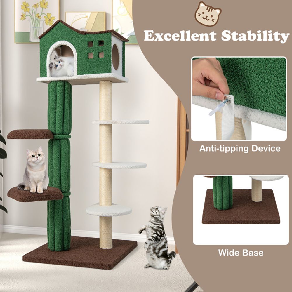 Multi-level Cat Tree with Condo and Anti-tipping Device