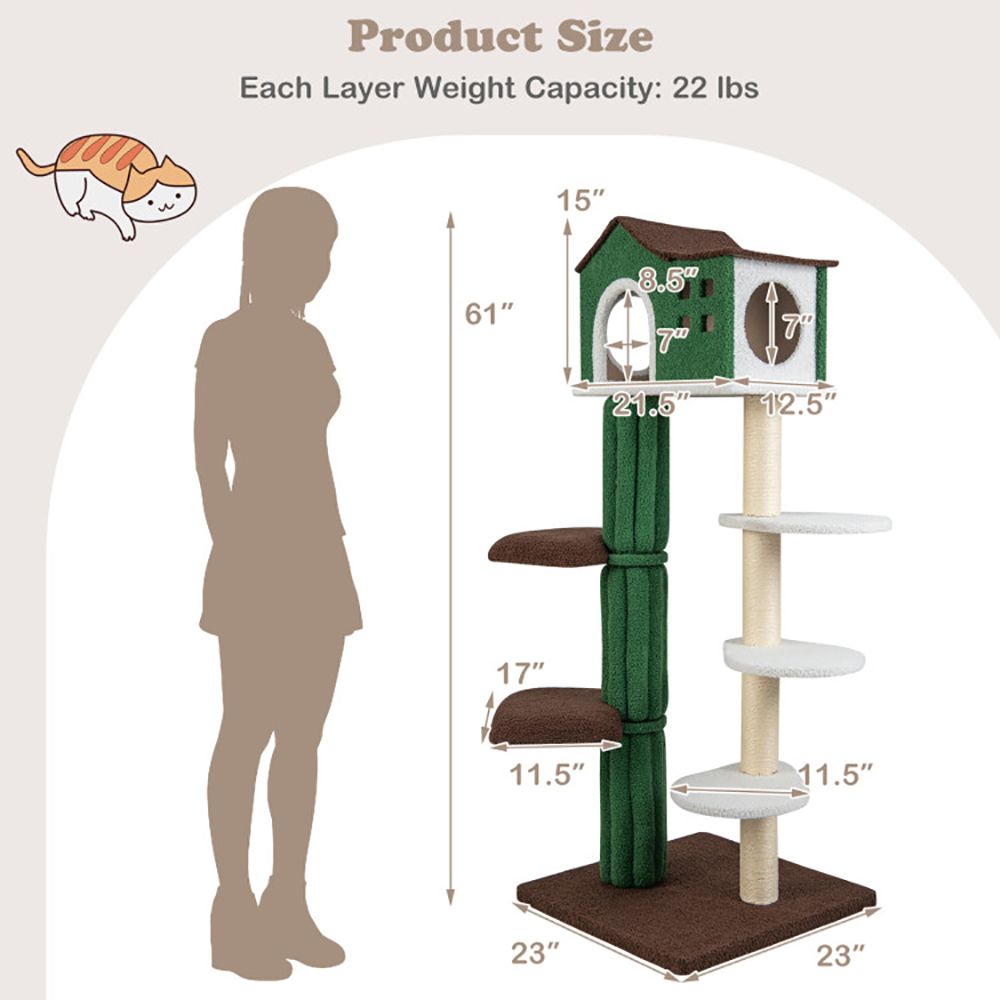 Multi-level Cat Tree with Condo and Anti-tipping Device