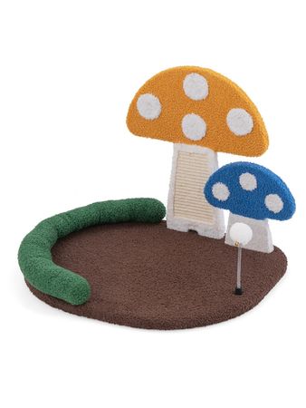 Mushroom Cat Bed with Scratcher – Cozy Rest & Fun Play Spot