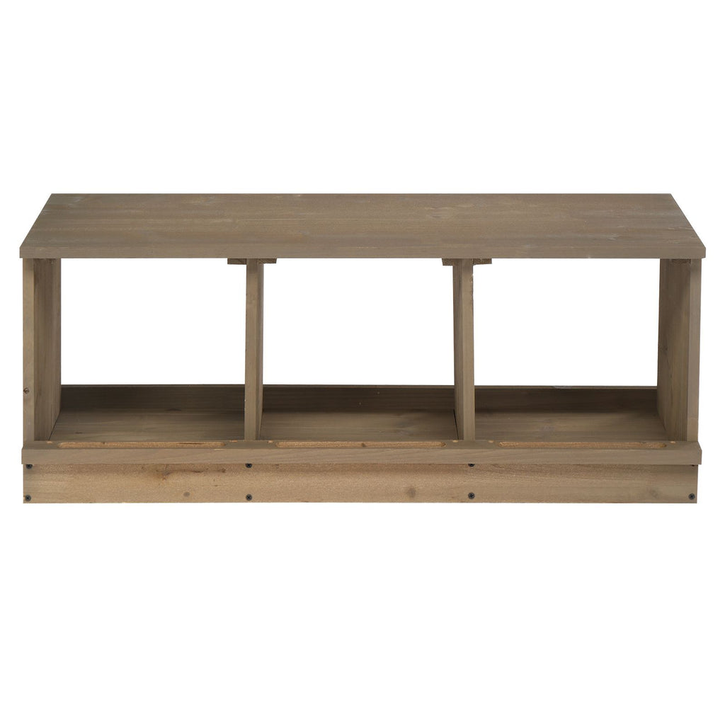 Nesting Boxes for Chickens, Wooden Chicken Nesting Box, Laying Eggs Nest Box for Chickens Hens Ducks, Gray, 3 Compartments