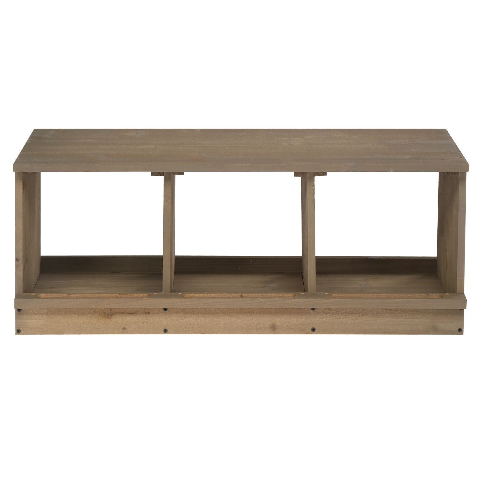 Nesting Boxes for Chickens, Wooden Chicken Nesting Box, Laying Eggs Nest Box for Chickens Hens Ducks, Gray, 3 Compartments