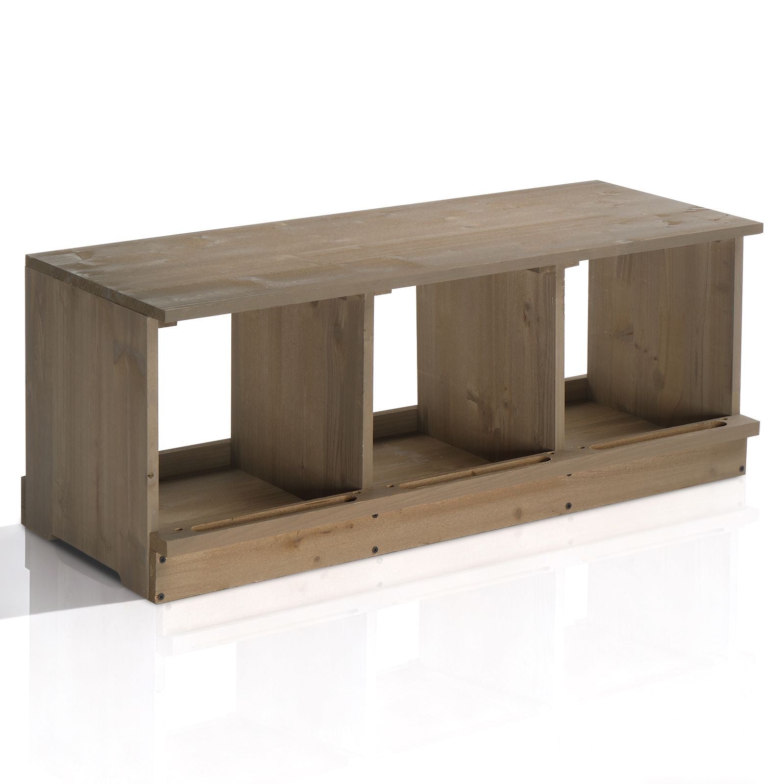 Nesting Boxes for Chickens, Wooden Chicken Nesting Box, Laying Eggs Nest Box for Chickens Hens Ducks, Gray, 3 Compartments