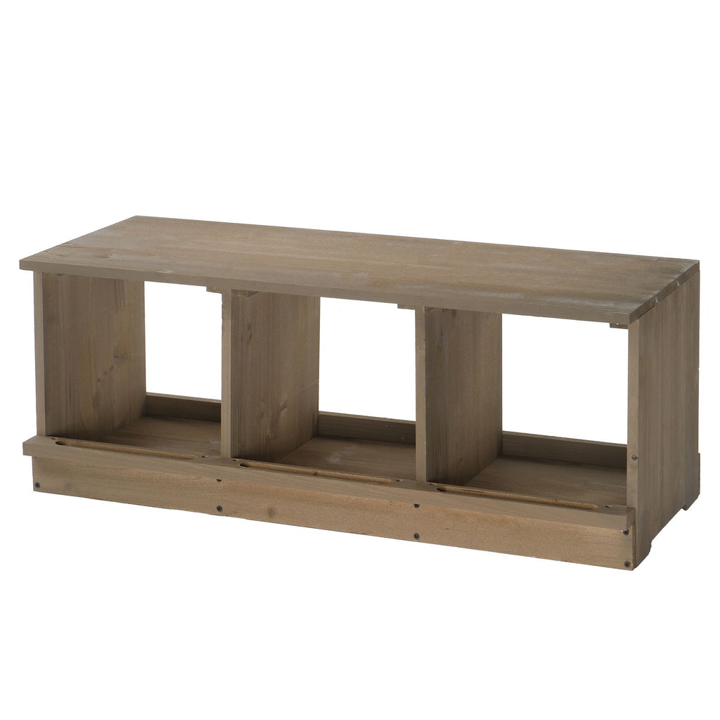 Nesting Boxes for Chickens, Wooden Chicken Nesting Box, Laying Eggs Nest Box for Chickens Hens Ducks, Gray, 3 Compartments