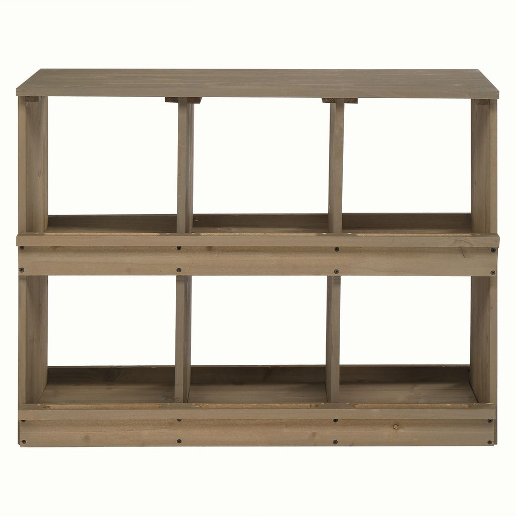 Nesting Boxes for Chickens, Wooden Chicken Nesting Box, Laying Eggs Nest Box for Chickens Hens Ducks, Gray, 6 Compartments