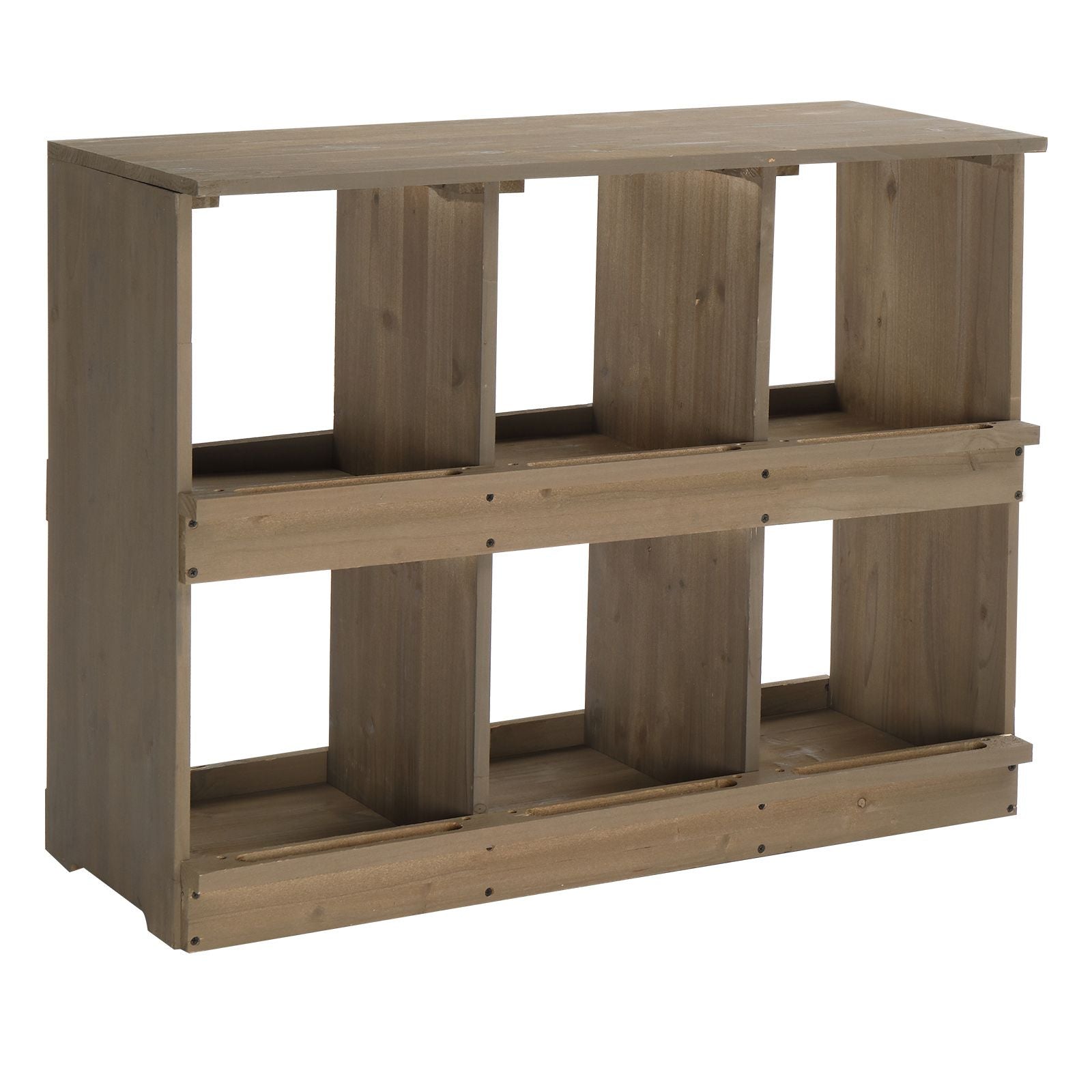 Nesting Boxes for Chickens, Wooden Chicken Nesting Box, Laying Eggs Nest Box for Chickens Hens Ducks, Gray, 6 Compartments