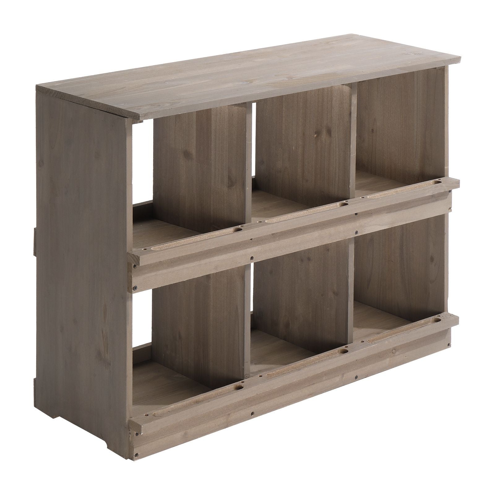 Nesting Boxes for Chickens, Wooden Chicken Nesting Box, Laying Eggs Nest Box for Chickens Hens Ducks, Gray, 6 Compartments