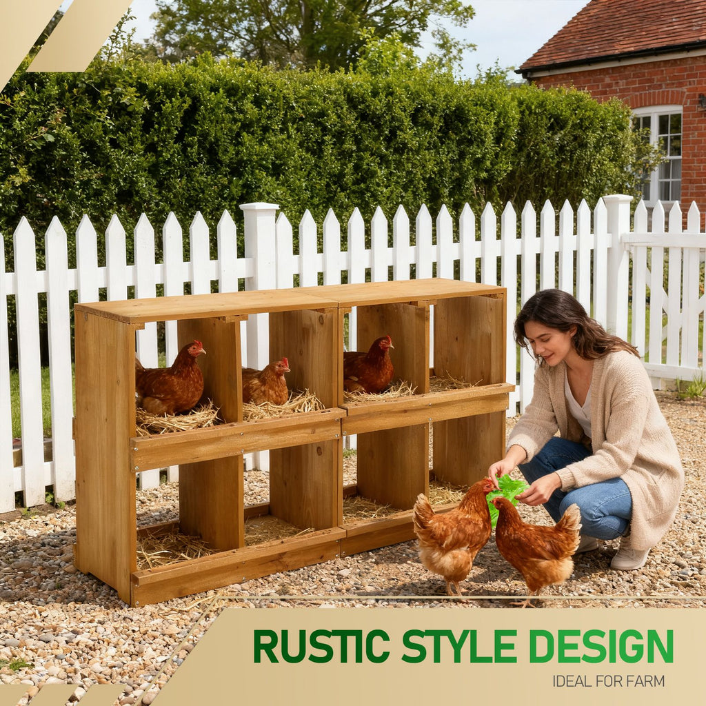 Nesting Boxes for Chickens, Wooden Chicken Nesting Box, Laying Eggs Nest Box for Chickens Hens Ducks, Yellow, 8 Compartments