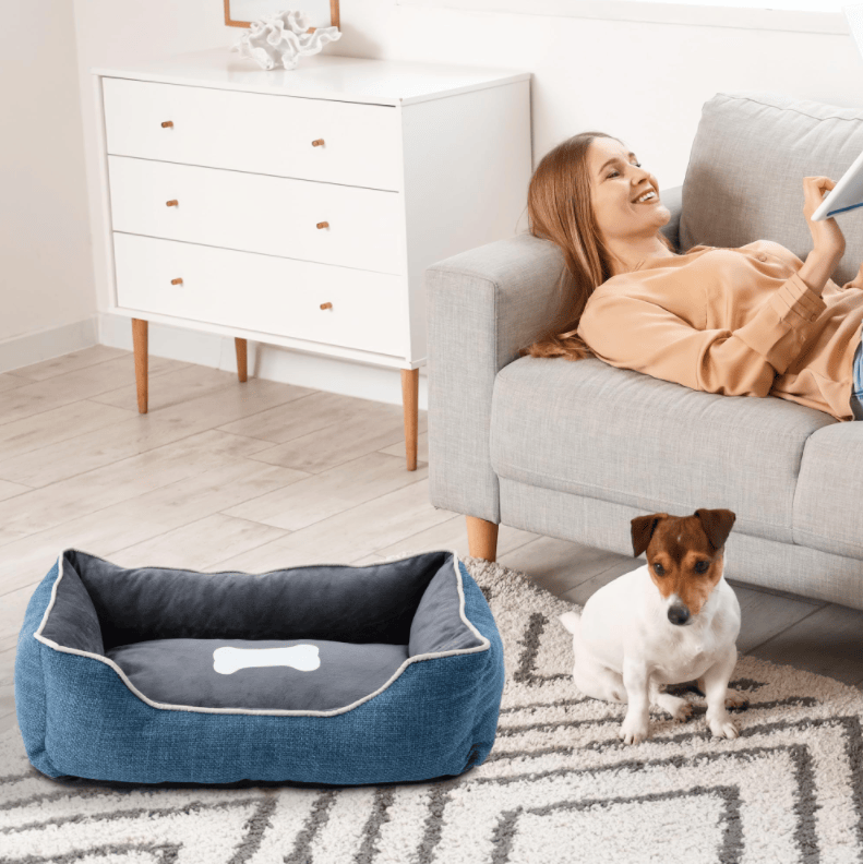 Non-Slip Plush Dog Bed with Detachable Washable Cover – Multi-Use for Small Dogs and Cats